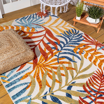 Tropics Palm Leaves Indoor/outdoor Area Rug